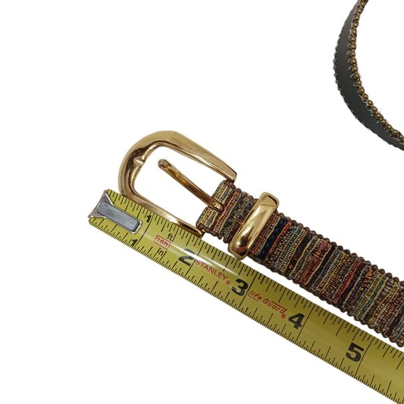 Vintage Aimee Lynn Belt Golden Tapestry Woven Sz Large Artsy Mid Century Modern - Picture 16 of 16